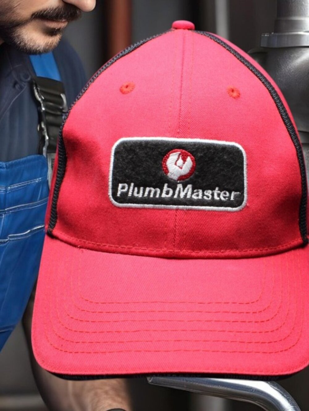 PlumbMaster Otto Cotton Grey Cap Professional Group Hat with Wrench Embroidery